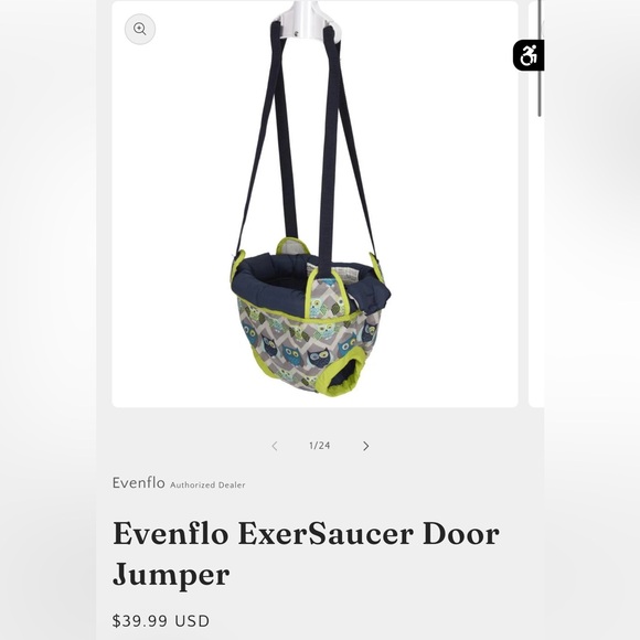 Rae Dunn Other - Evenflo ExerSaucer Door Jumper Blue Green Owl Print